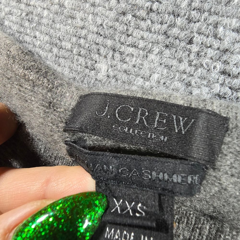 J.Crew Italian Cashmere Gray Crewneck Sweater Womens XXS Soft Knit - Picture 2 of 7